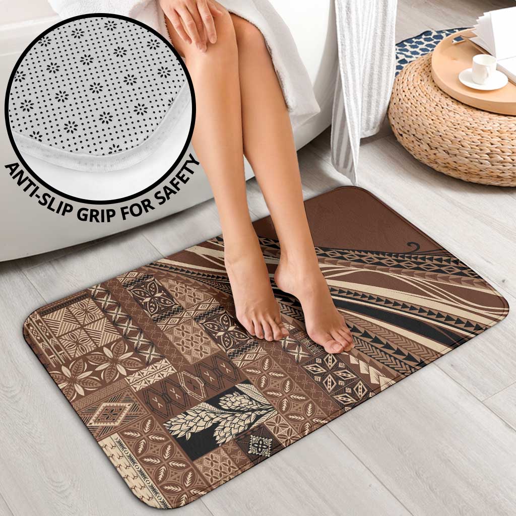 Pasifika Women's Day - Samoa Siapo Malu Tattoo Inspired Bathroom Set Brown LT7 - Polynesian Pride