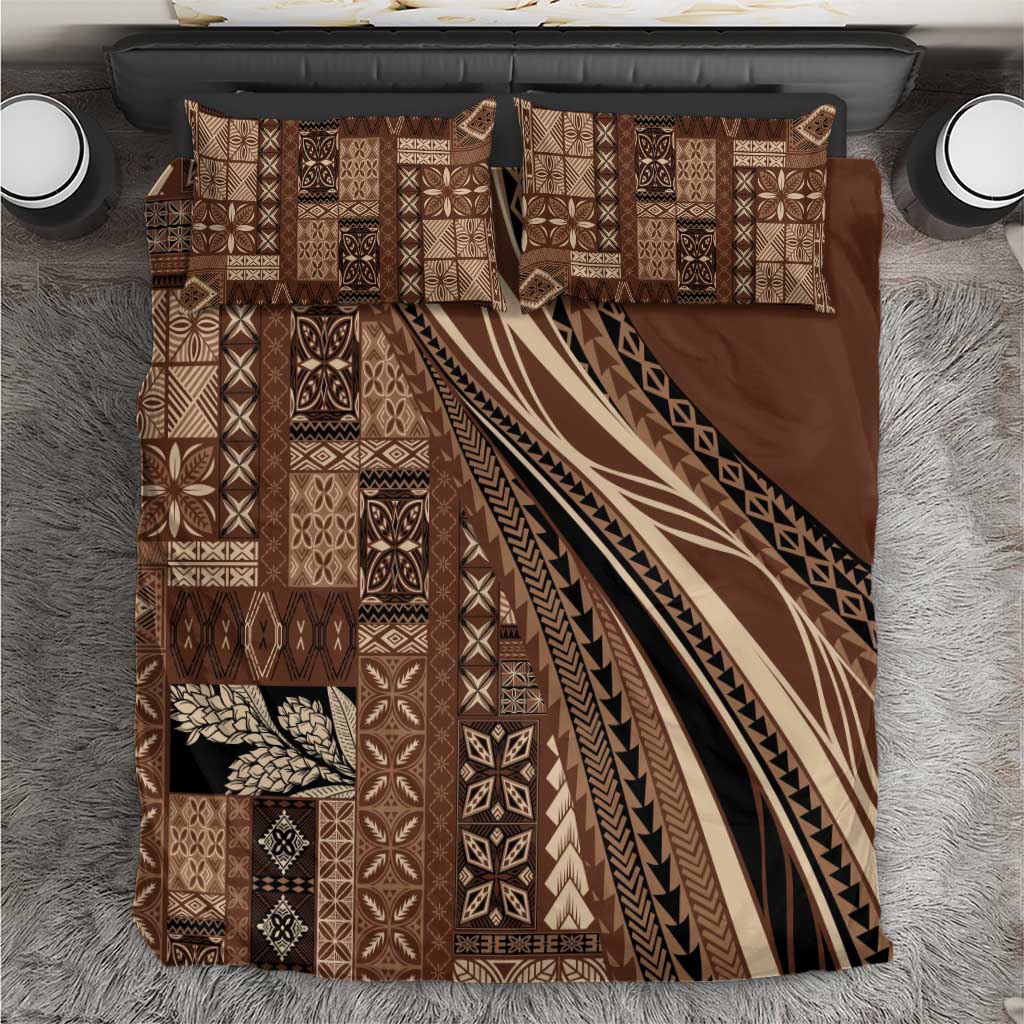 Pasifika Women's Day - Samoa Siapo Malu Tattoo Inspired Bedding Set Brown LT7 Brown - Polynesian Pride