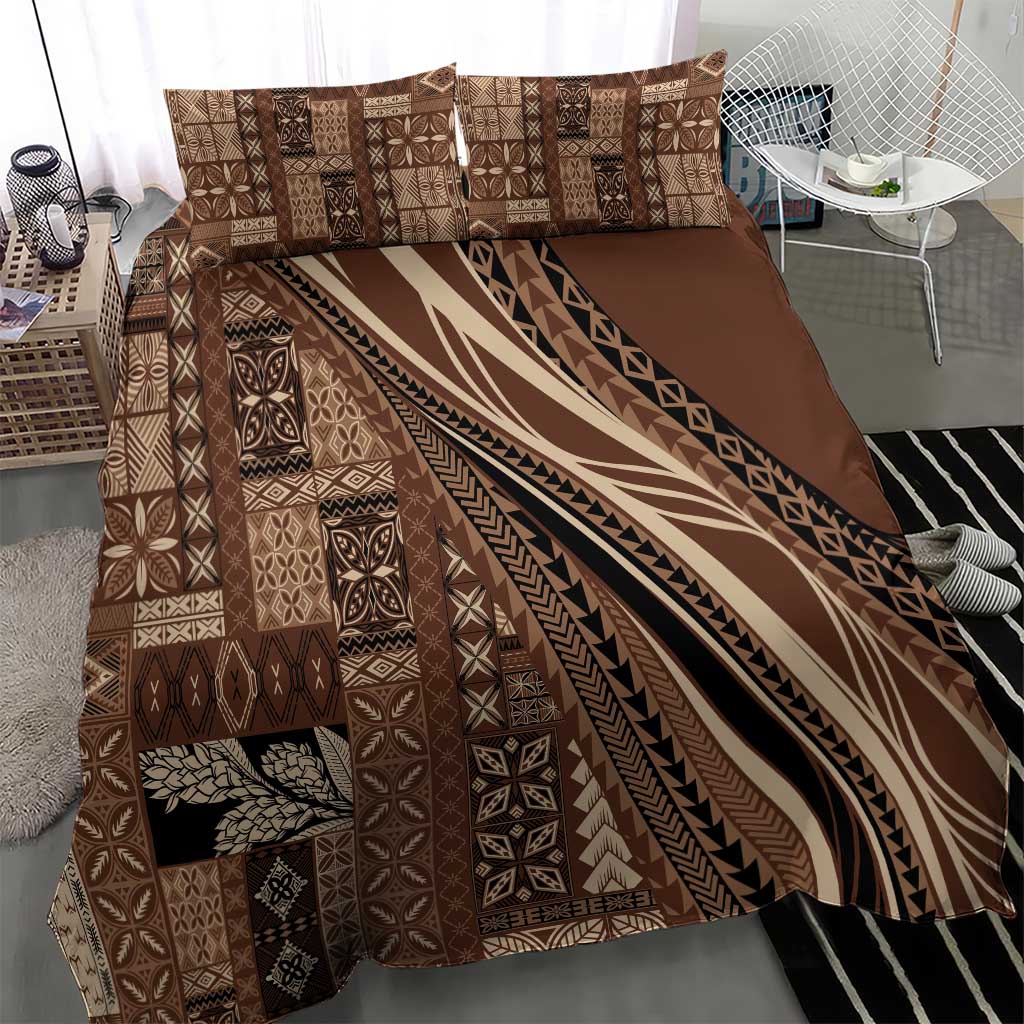 Pasifika Women's Day - Samoa Siapo Malu Tattoo Inspired Bedding Set Brown LT7 - Polynesian Pride