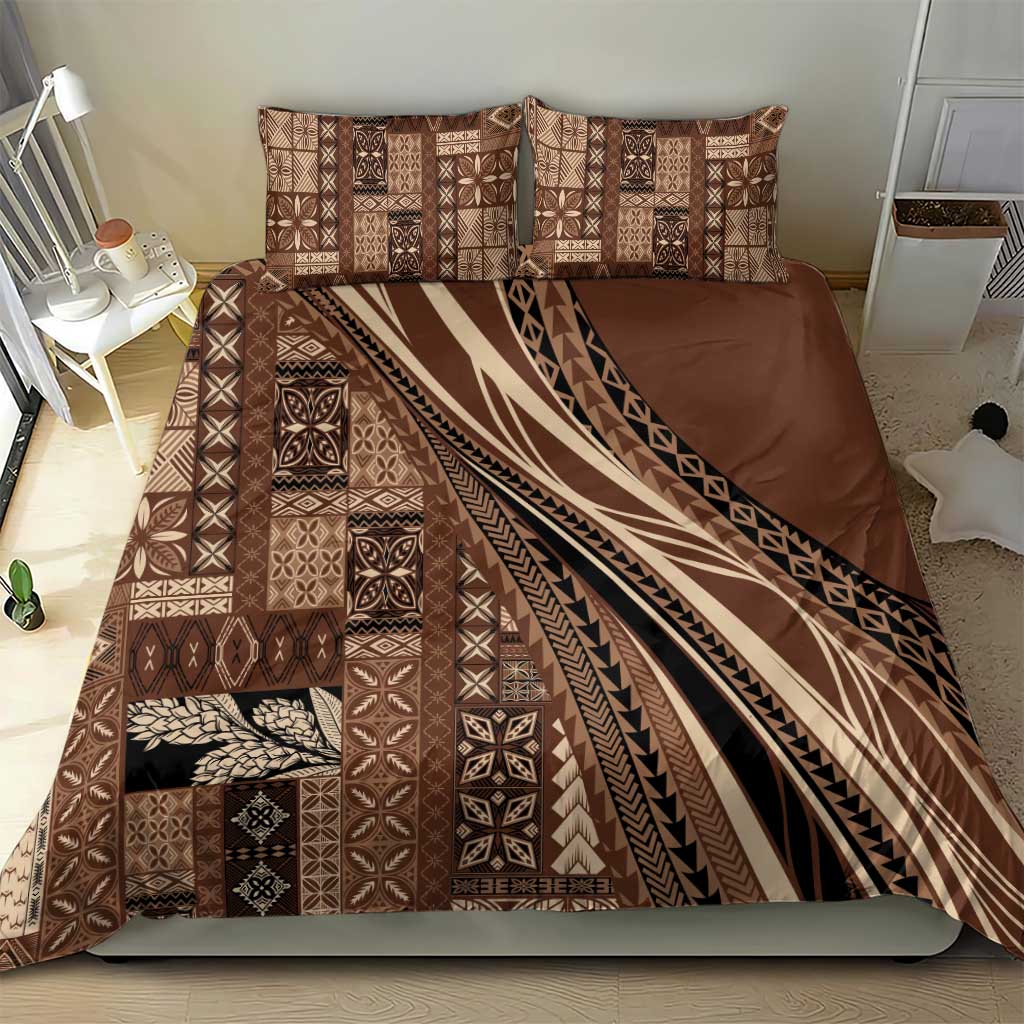 Pasifika Women's Day - Samoa Siapo Malu Tattoo Inspired Bedding Set Brown LT7 - Polynesian Pride