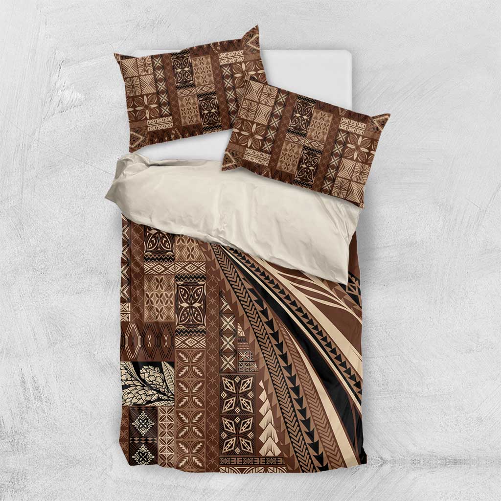 Pasifika Women's Day - Samoa Siapo Malu Tattoo Inspired Bedding Set Brown LT7 US Twin 172cm x 218cm Brown - Polynesian Pride