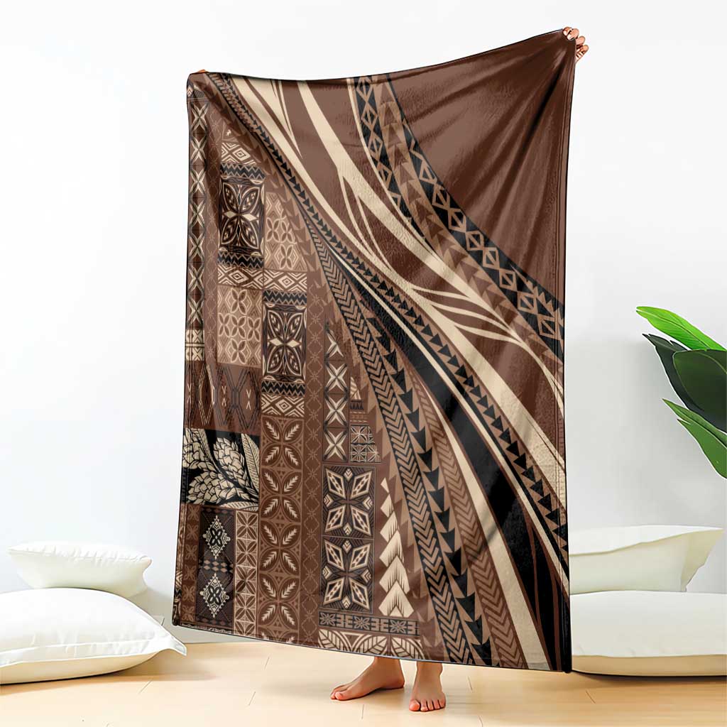 Pasifika Women's Day - Samoa Siapo Malu Tattoo Inspired Blanket Brown LT7 - Polynesian Pride