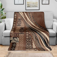 Pasifika Women's Day - Samoa Siapo Malu Tattoo Inspired Blanket Brown LT7 - Polynesian Pride