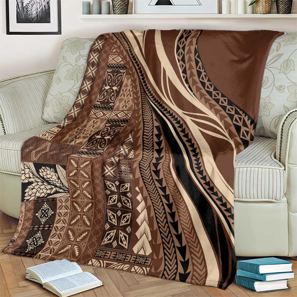 Pasifika Women's Day - Samoa Siapo Malu Tattoo Inspired Blanket Brown LT7 - Polynesian Pride