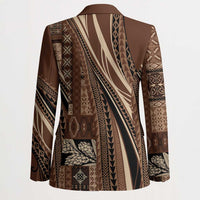 Pasifika Women's Day - Samoa Siapo Malu Tattoo Inspired Blazer Brown LT7 - Polynesian Pride