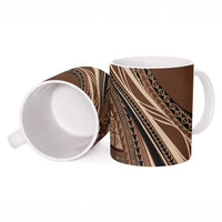 Pasifika Women's Day - Samoa Siapo Malu Tattoo Inspired Ceramic Mug Brown LT7 - Polynesian Pride