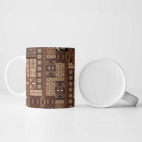 Pasifika Women's Day - Samoa Siapo Malu Tattoo Inspired Ceramic Mug Brown LT7 - Polynesian Pride