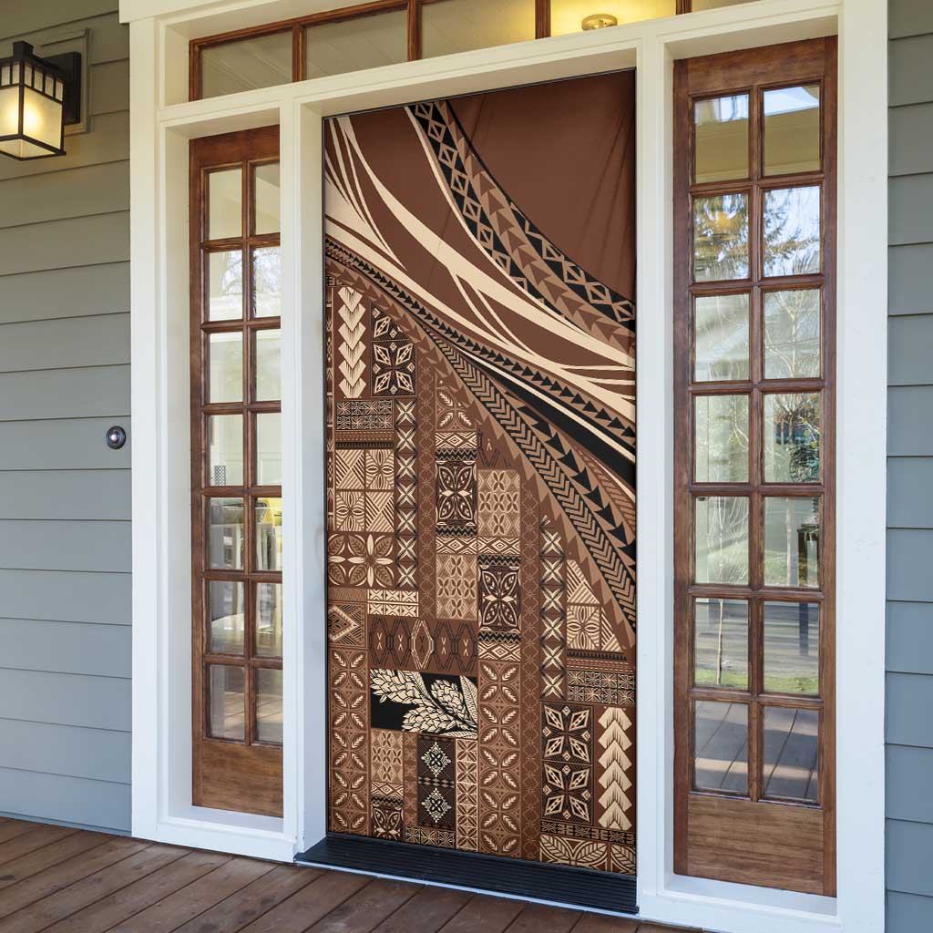 Pasifika Women's Day - Samoa Siapo Malu Tattoo Inspired Door Cover Brown LT7 - Polynesian Pride