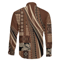 Pasifika Women's Day - Samoa Siapo Malu Tattoo Inspired Family Matching Mermaid Dress and Hawaiian Shirt Brown