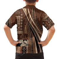 Pasifika Women's Day - Samoa Siapo Malu Tattoo Inspired Family Matching Tank Maxi Dress and Hawaiian Shirt Brown