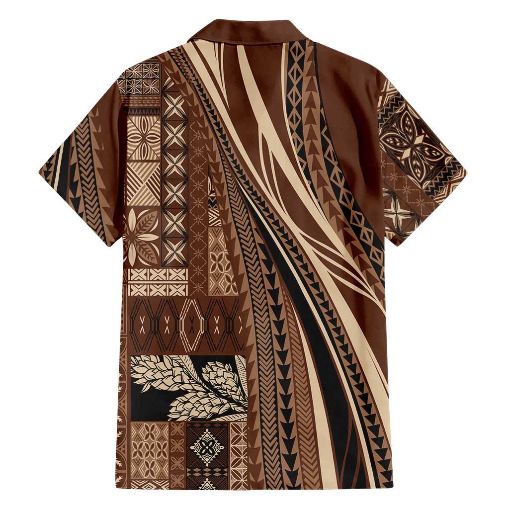 Pasifika Women's Day - Samoa Siapo Malu Tattoo Inspired Family Matching Tank Maxi Dress and Hawaiian Shirt Brown