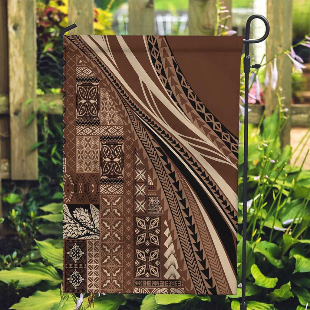 Pasifika Women's Day - Samoa Siapo Malu Tattoo Inspired Garden Flag Brown