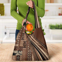Pasifika Women's Day - Samoa Siapo Malu Tattoo Inspired Grocery Bag Brown LT7 - Polynesian Pride