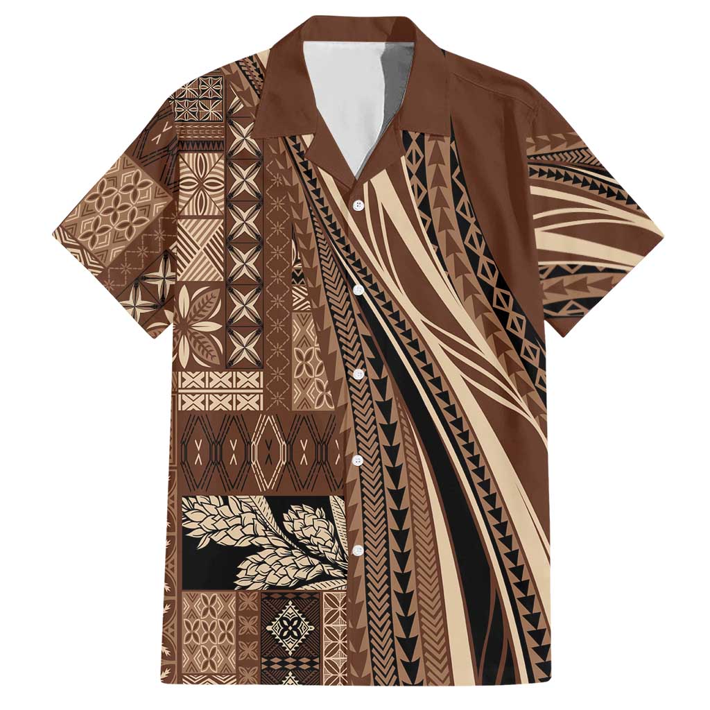 Pasifika Women's Day - Samoa Siapo Malu Tattoo Inspired Hawaiian Shirt Brown