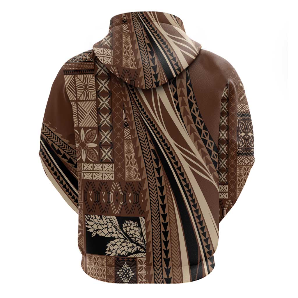 Pasifika Women's Day - Samoa Siapo Malu Tattoo Inspired Hoodie Brown LT7 - Polynesian Pride