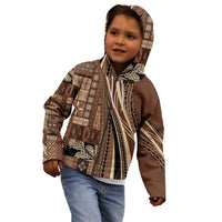 Pasifika Women's Day - Samoa Siapo Malu Tattoo Inspired Kid Hoodie Brown LT7 - Polynesian Pride