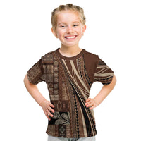 Pasifika Women's Day - Samoa Siapo Malu Tattoo Inspired Kid T Shirt Brown LT7 Brown - Polynesian Pride