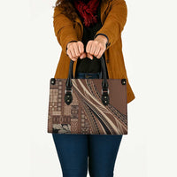Pasifika Women's Day - Samoa Siapo Malu Tattoo Inspired Leather Bag Brown LT7 - Polynesian Pride