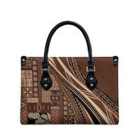 Pasifika Women's Day - Samoa Siapo Malu Tattoo Inspired Leather Bag Brown LT7 - Polynesian Pride