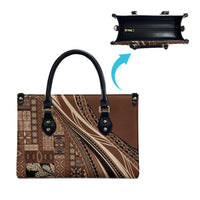 Pasifika Women's Day - Samoa Siapo Malu Tattoo Inspired Leather Bag Brown LT7 - Polynesian Pride