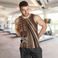 Pasifika Women's Day - Samoa Siapo Malu Tattoo Inspired Men Tank Top Brown LT7 Brown - Polynesian Pride