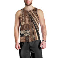 Pasifika Women's Day - Samoa Siapo Malu Tattoo Inspired Men Tank Top Brown LT7 - Polynesian Pride