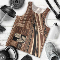 Pasifika Women's Day - Samoa Siapo Malu Tattoo Inspired Men Tank Top Brown LT7 - Polynesian Pride