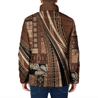 Pasifika Women's Day - Samoa Siapo Malu Tattoo Inspired Padded Jacket Brown LT7 - Polynesian Pride