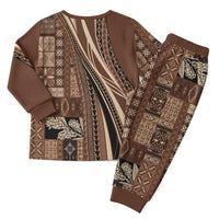 Pasifika Women's Day - Samoa Siapo Malu Tattoo Inspired Pajama Set Brown LT7 - Polynesian Pride