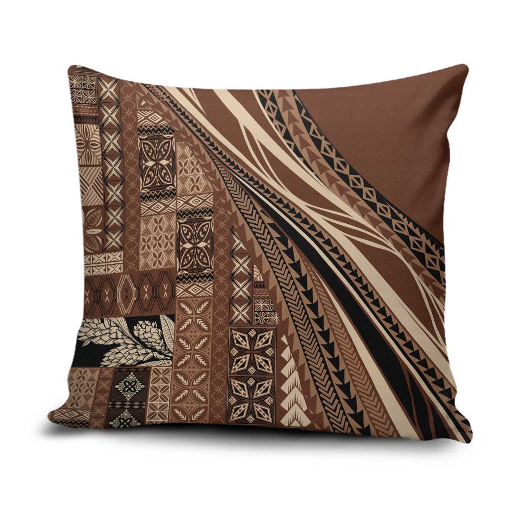 Pasifika Women's Day - Samoa Siapo Malu Tattoo Inspired Pillow Cover Brown LT7 Brown - Polynesian Pride