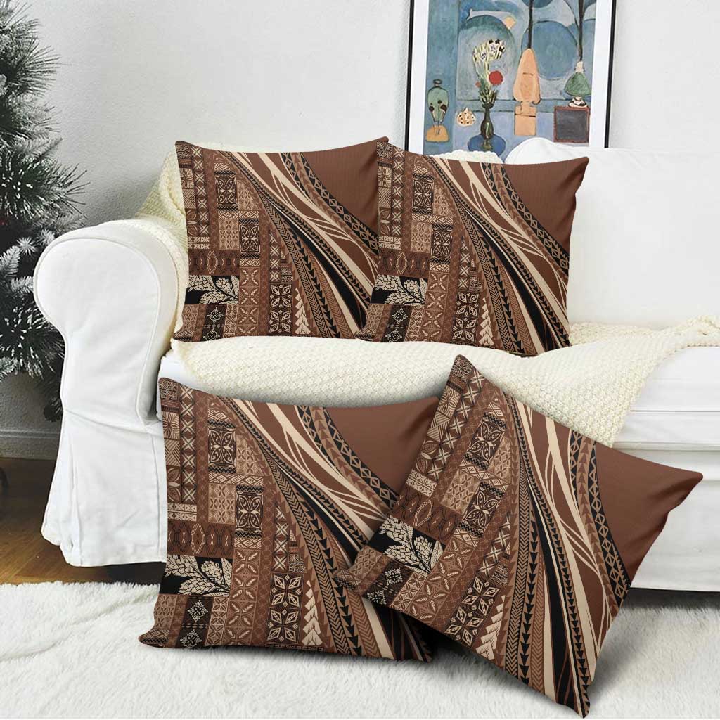 Pasifika Women's Day - Samoa Siapo Malu Tattoo Inspired Pillow Cover Brown LT7 - Polynesian Pride