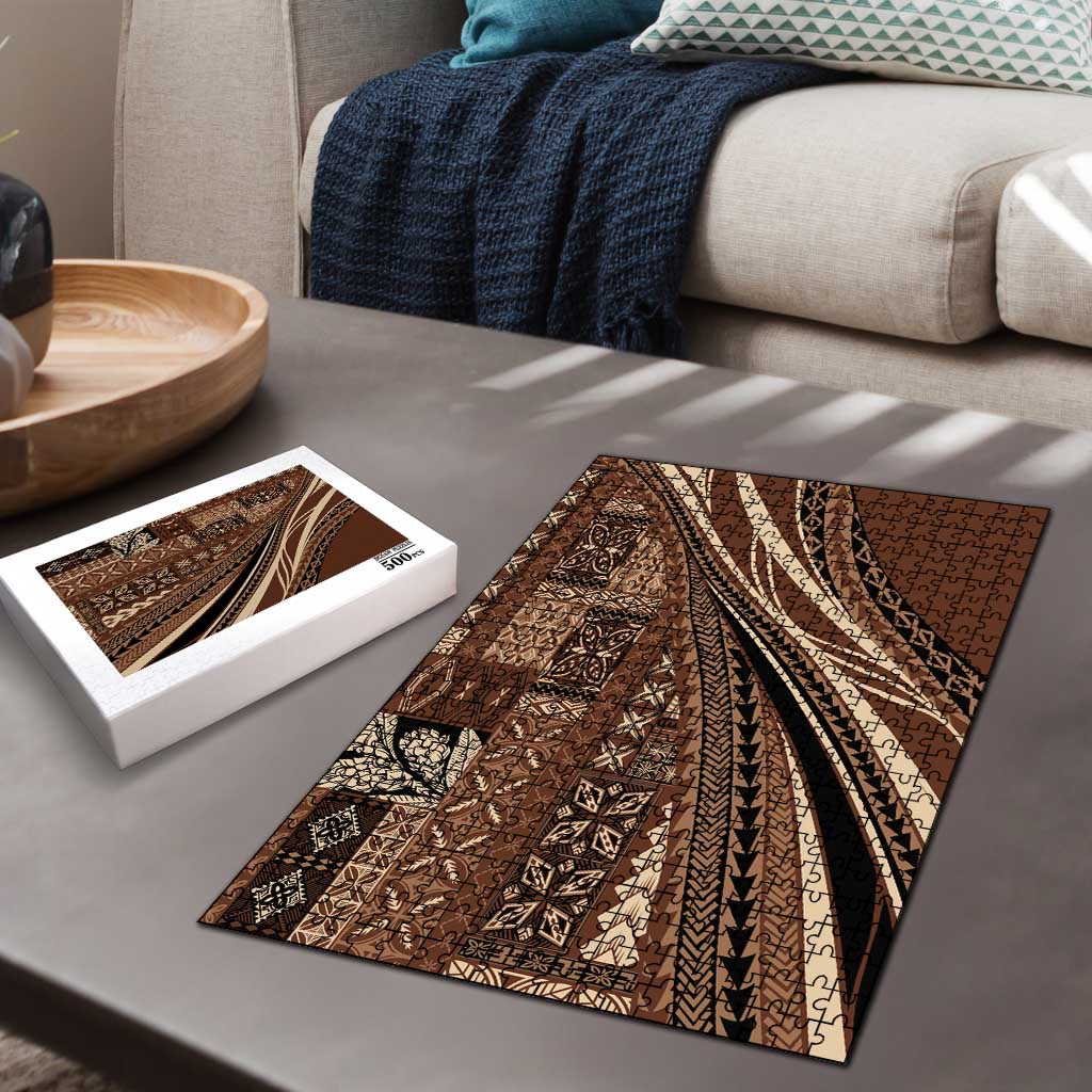 Pasifika Women's Day - Samoa Siapo Malu Tattoo Inspired Puzzle Brown LT7 - Polynesian Pride