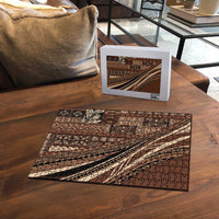 Pasifika Women's Day - Samoa Siapo Malu Tattoo Inspired Puzzle Brown LT7 - Polynesian Pride
