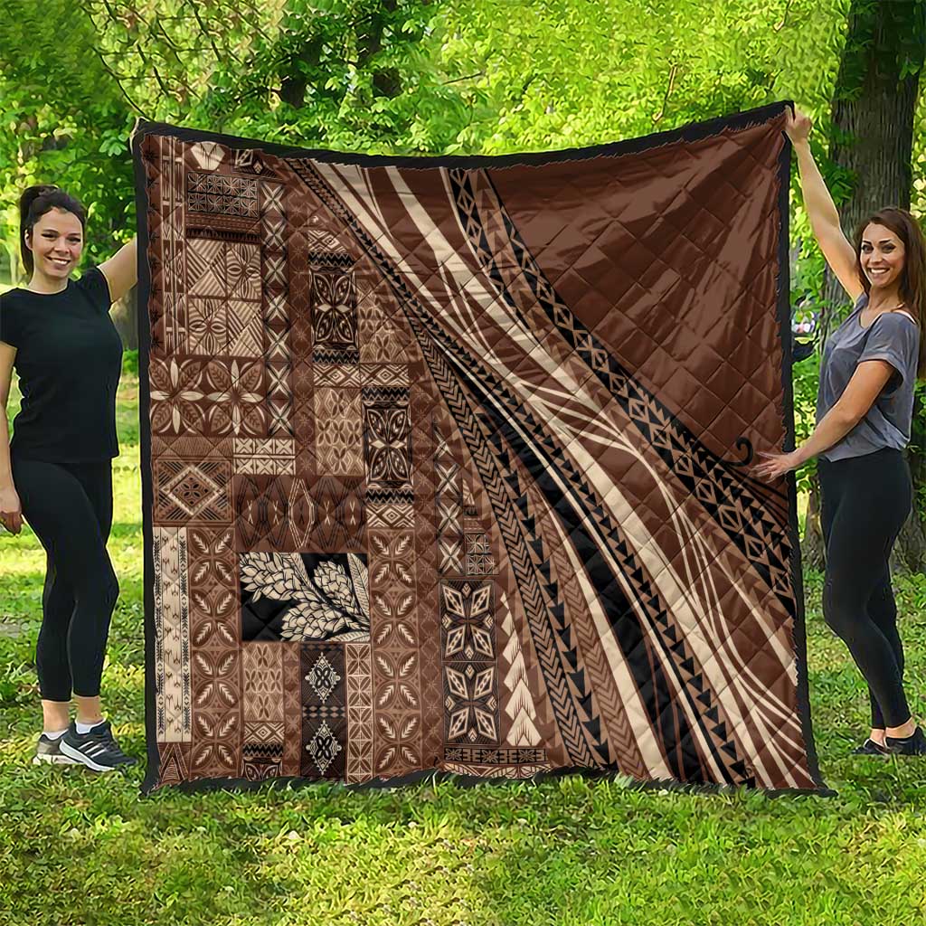 Pasifika Women's Day - Samoa Siapo Malu Tattoo Inspired Quilt Brown LT7 - Polynesian Pride