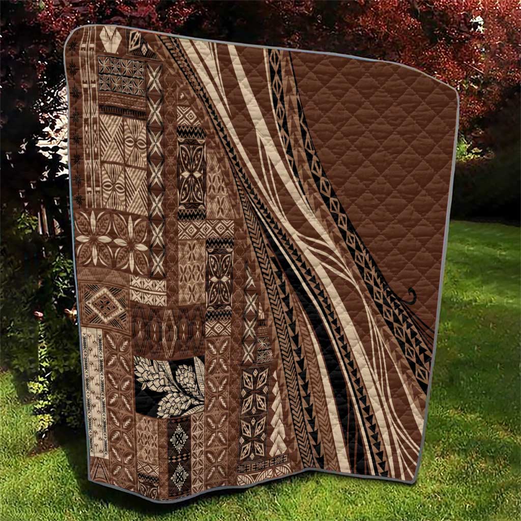 Pasifika Women's Day - Samoa Siapo Malu Tattoo Inspired Quilt Brown LT7 - Polynesian Pride