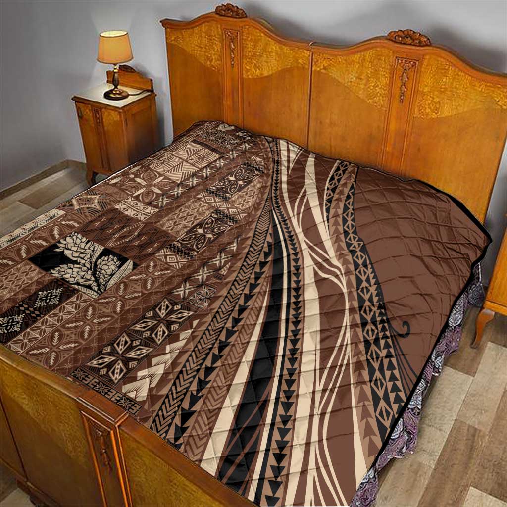 Pasifika Women's Day - Samoa Siapo Malu Tattoo Inspired Quilt Brown LT7 - Polynesian Pride