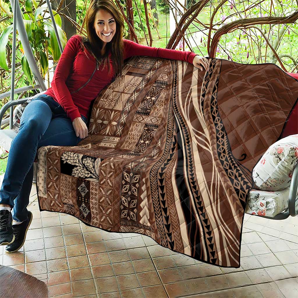 Pasifika Women's Day - Samoa Siapo Malu Tattoo Inspired Quilt Brown LT7 - Polynesian Pride
