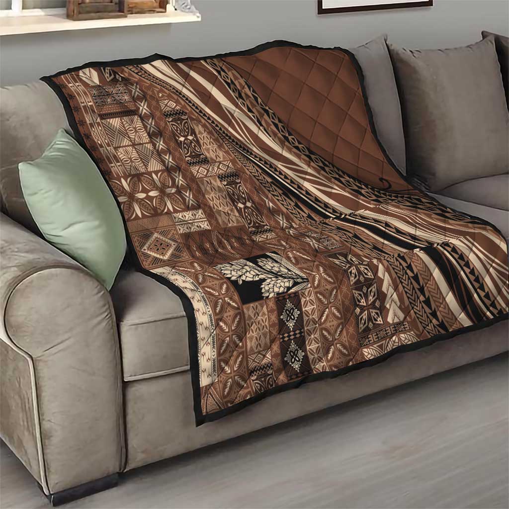 Pasifika Women's Day - Samoa Siapo Malu Tattoo Inspired Quilt Brown LT7 - Polynesian Pride