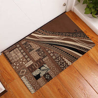 Pasifika Women's Day - Samoa Siapo Malu Tattoo Inspired Rubber Doormat Brown LT7 - Polynesian Pride