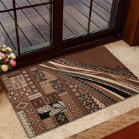 Pasifika Women's Day - Samoa Siapo Malu Tattoo Inspired Rubber Doormat Brown LT7 - Polynesian Pride