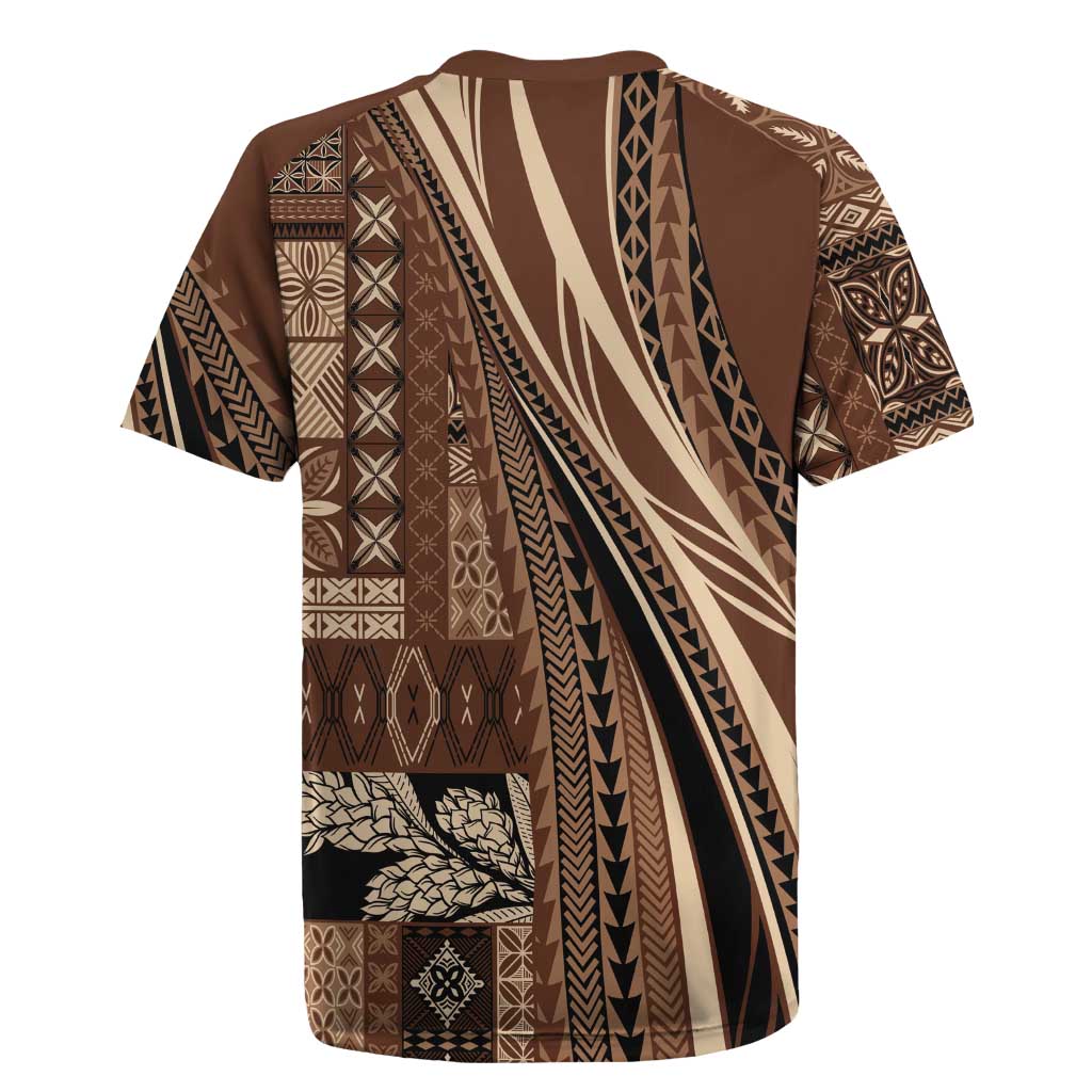 Pasifika Women's Day - Samoa Siapo Malu Tattoo Inspired Rugby Jersey Brown LT7 - Polynesian Pride