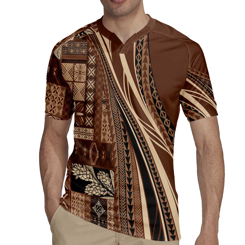 Pasifika Women's Day - Samoa Siapo Malu Tattoo Inspired Rugby Jersey Brown LT7 - Polynesian Pride