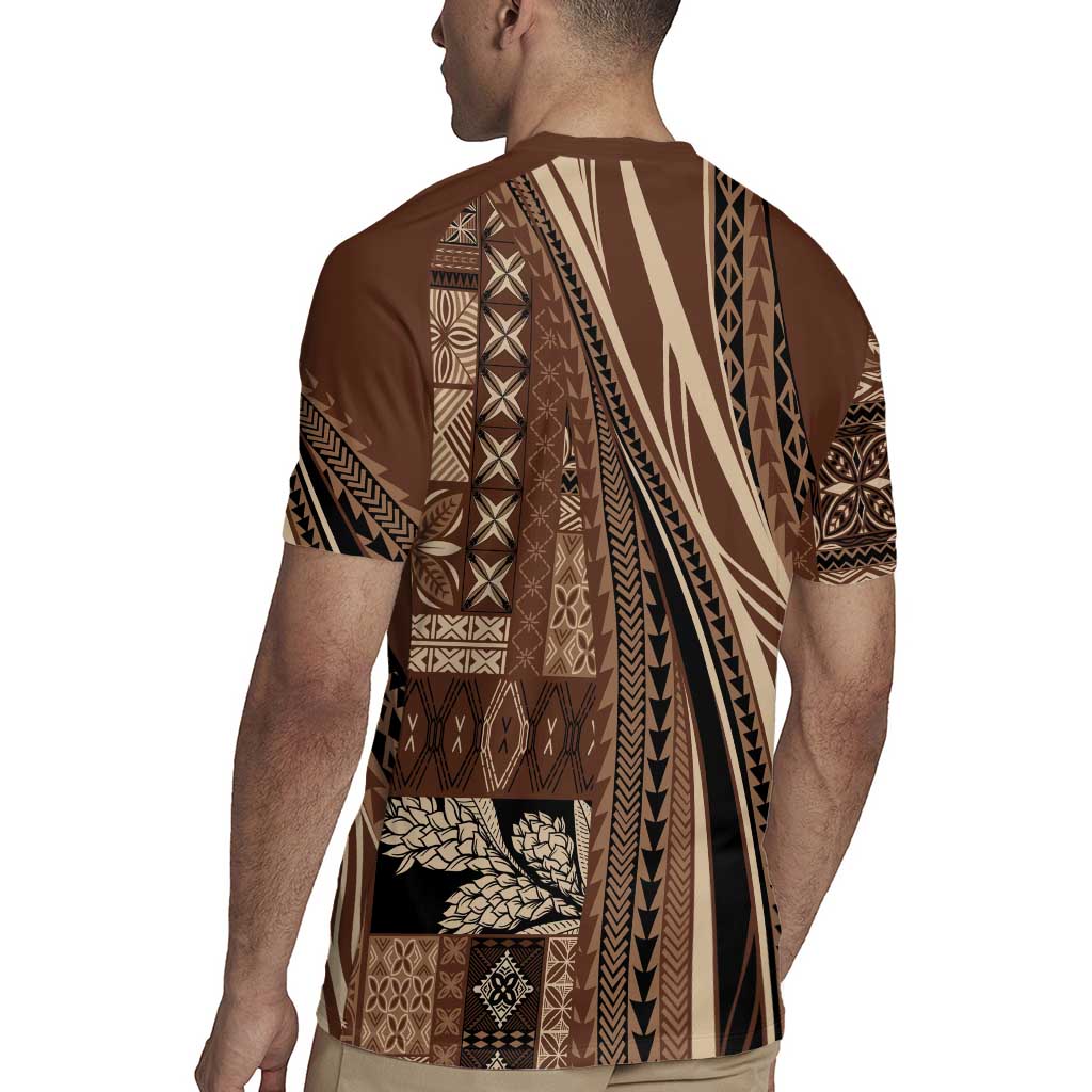 Pasifika Women's Day - Samoa Siapo Malu Tattoo Inspired Rugby Jersey Brown LT7 - Polynesian Pride
