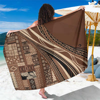 Pasifika Women's Day - Samoa Siapo Malu Tattoo Inspired Sarong Brown LT7 One Size 44 x 66 inches Brown - Polynesian Pride