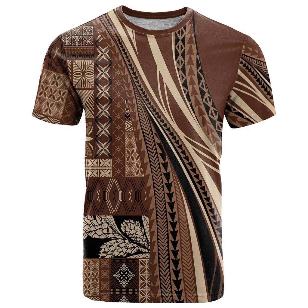 Pasifika Women's Day - Samoa Siapo Malu Tattoo Inspired T Shirt Brown LT7 Brown - Polynesian Pride