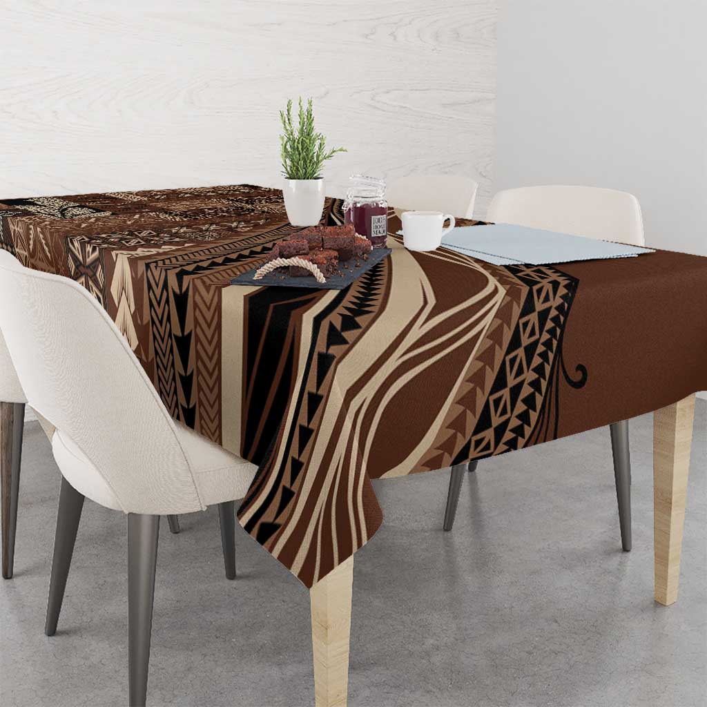 Pasifika Women's Day - Samoa Siapo Malu Tattoo Inspired Tablecloth Brown LT7 - Polynesian Pride