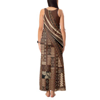 Pasifika Women's Day - Samoa Siapo Malu Tattoo Inspired Tank Maxi Dress Brown LT7 - Polynesian Pride