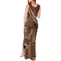 Pasifika Women's Day - Samoa Siapo Malu Tattoo Inspired Tank Maxi Dress Brown LT7 - Polynesian Pride
