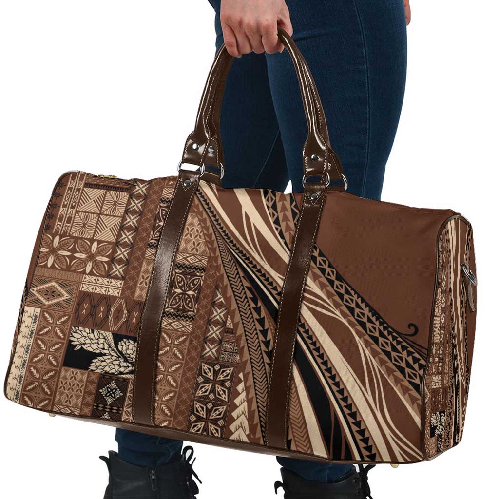 Pasifika Women's Day - Samoa Siapo Malu Tattoo Inspired Travel Bag Brown LT7 - Polynesian Pride