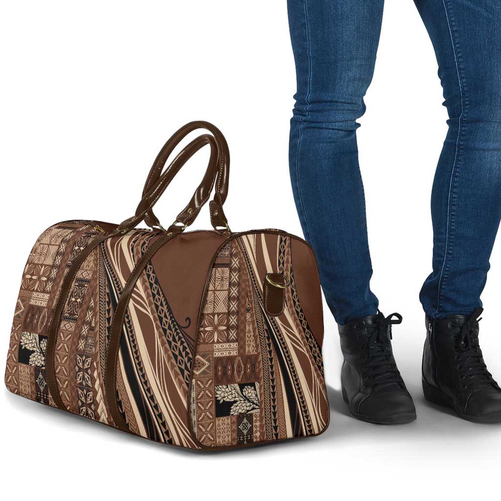 Pasifika Women's Day - Samoa Siapo Malu Tattoo Inspired Travel Bag Brown LT7 - Polynesian Pride